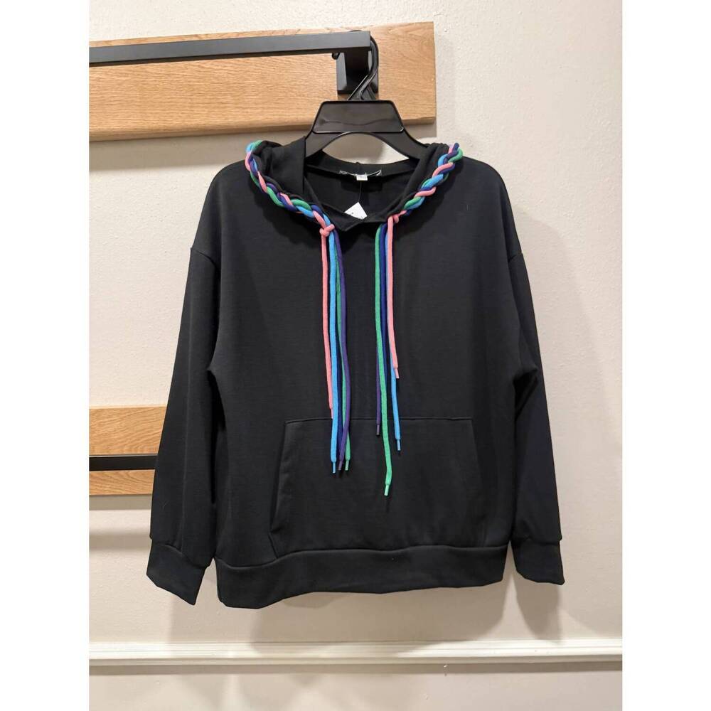 NEW ROCK CANDY gilr's braided hoodie in black